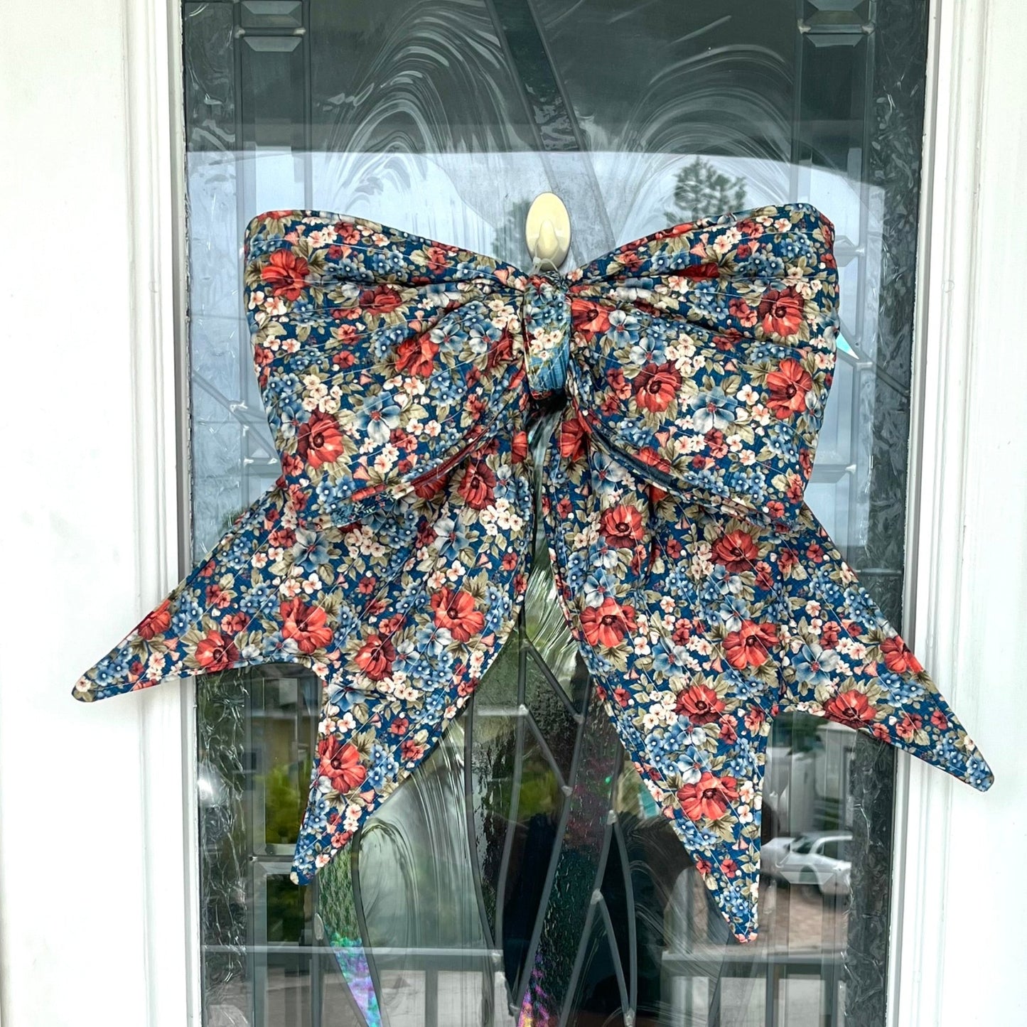 Holiday Quilted Door Bow - Sunflowers & Sage