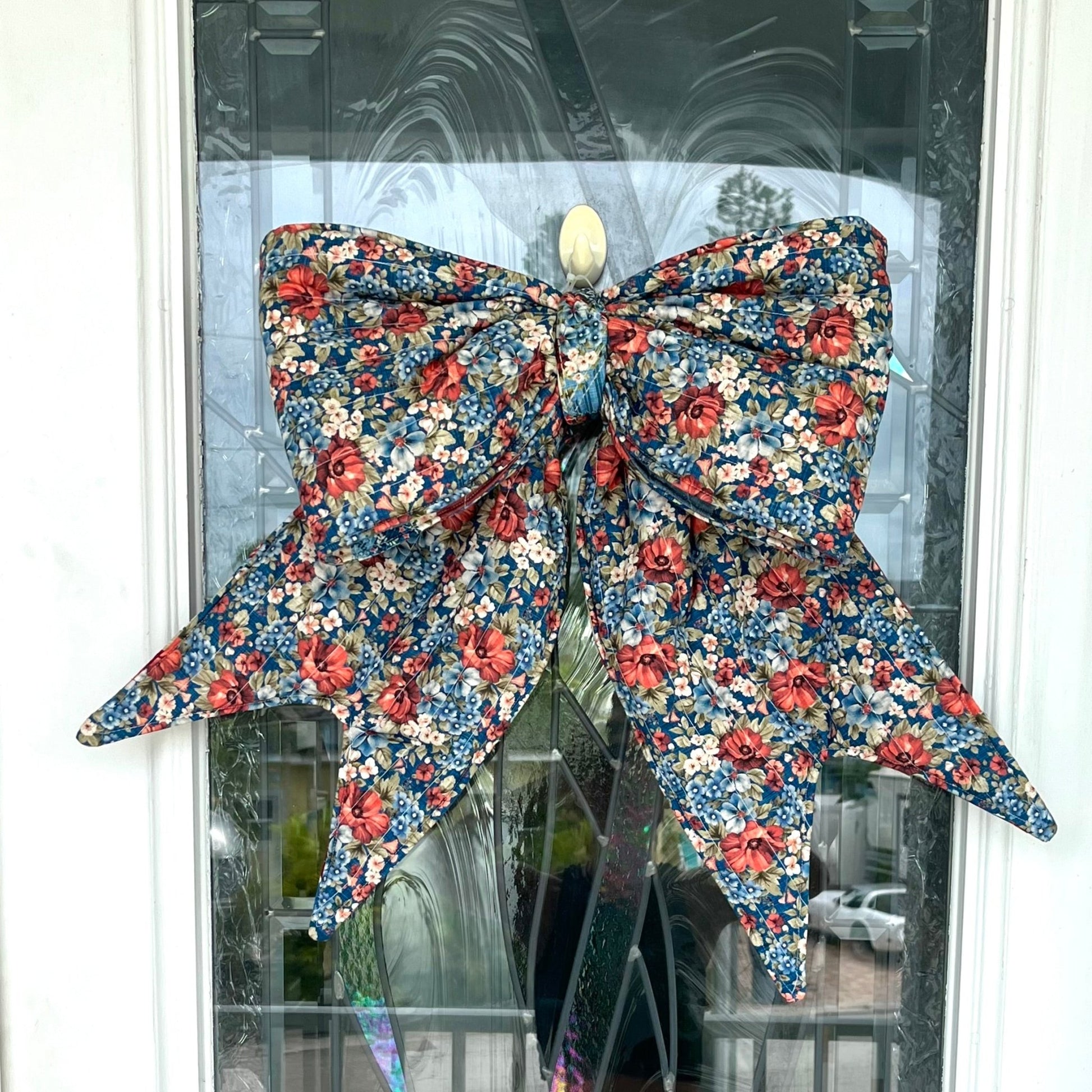 Holiday Quilted Door Bow - Sunflowers & Sage