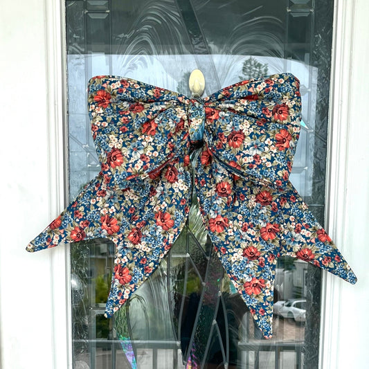Holiday Quilted Door Bow - Sunflowers & Sage