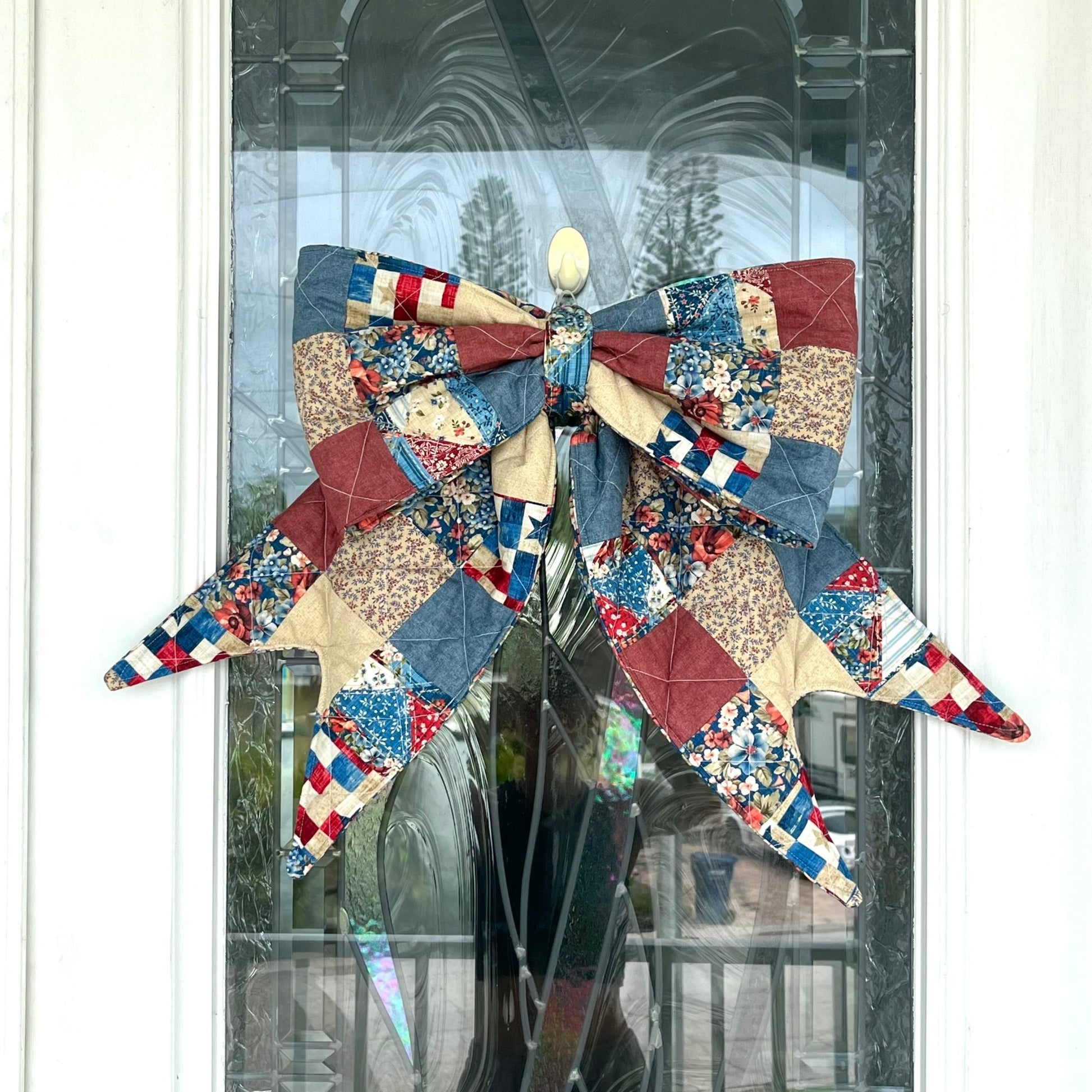 Holiday Quilted Door Bow - Sunflowers & Sage